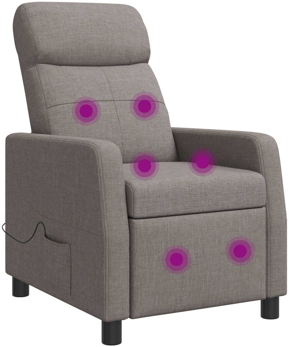 vidaXL Massage - Relaxstoel - Taupe - Stof