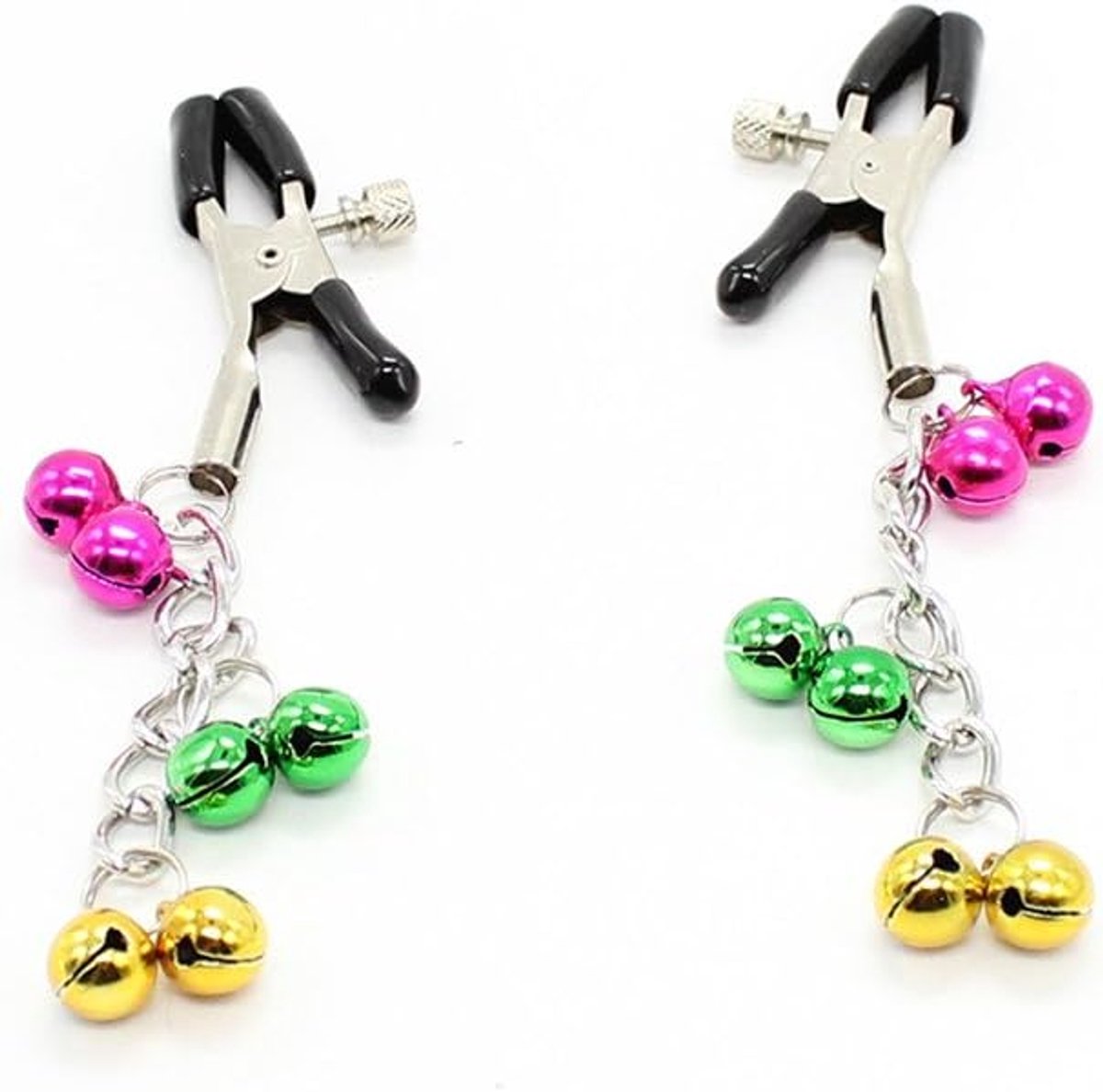Nipple Clamps, Stainless Steel, Nipple Clips, Nipple Clamps with 6 Bubbles - ShopVlot