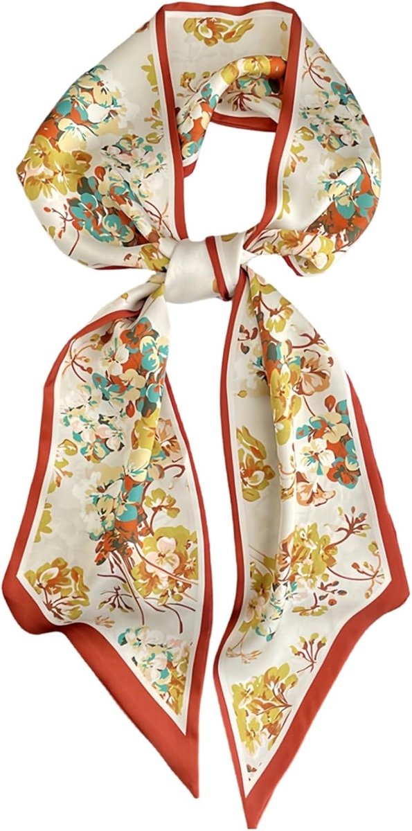 Satijnen doeken voor dames met bloemenprint en zijdegevoel, elegant en veelzijdig, voor kleding en jassen