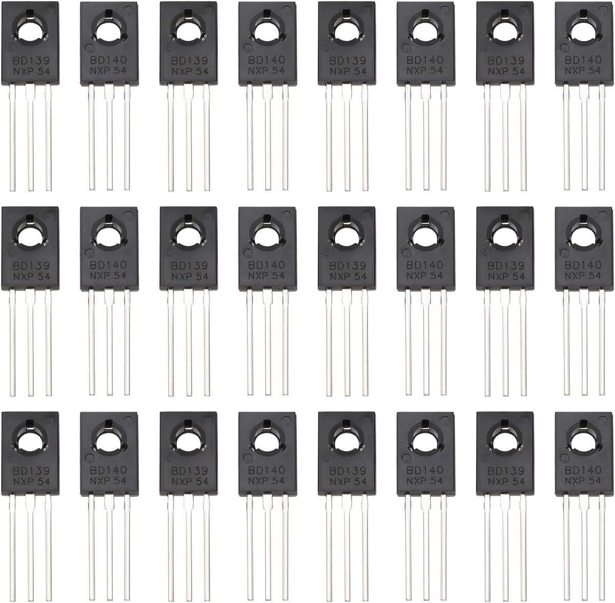 Lord of the Tools 40 Stks BD139NPN BD140PNP 80V 1.5A Enkele Transistor Inclusief 20 stks BD139 en 20 stks BD140 Transistor NPN PNP 1.5A/80V TO-126 Power Transistor
