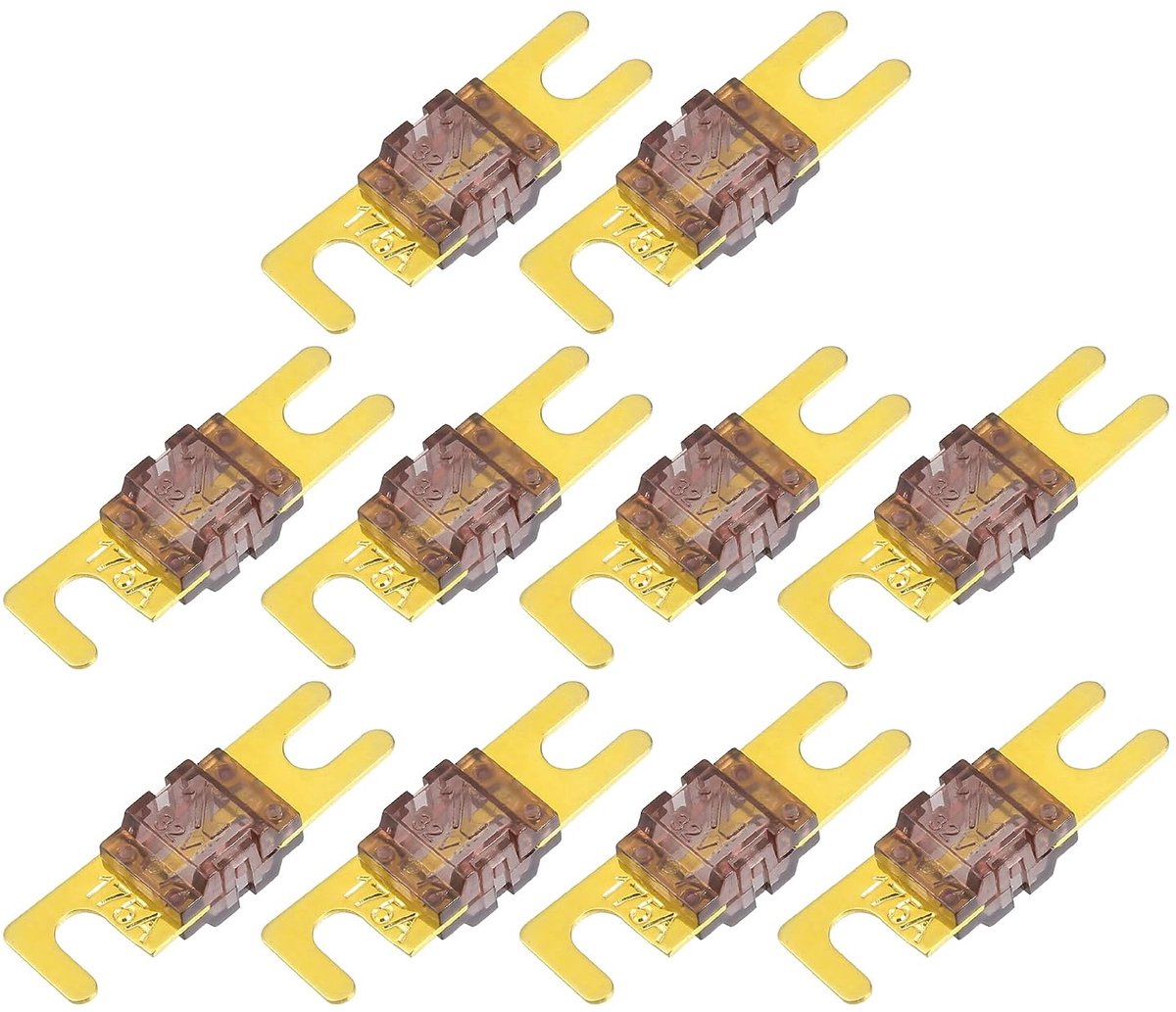 Mini ANL Zekeringen 175A / Audio CD Zekering voor Auto / 10 Stuks Gouden Toon Bruin