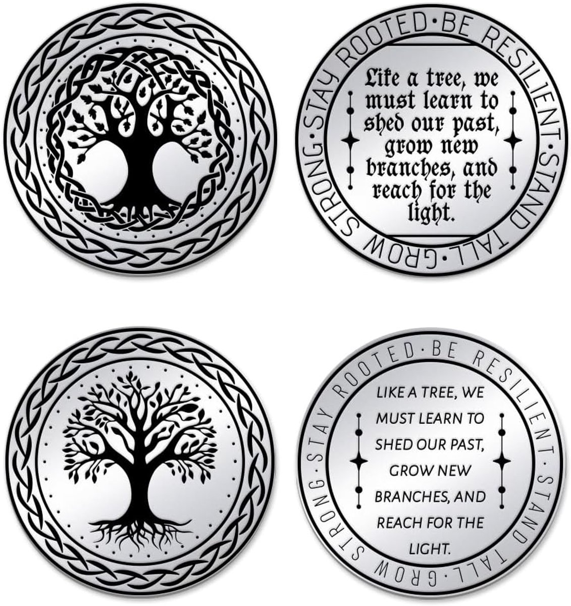 Yggdrasil Tree of Life Challenge Munt voor Vrienden Vader Herdenkingsmunten Stukken Opstanding Levensboom Geschenken voor Mannen Vrouwen in Samenvalescentie 2 stuks