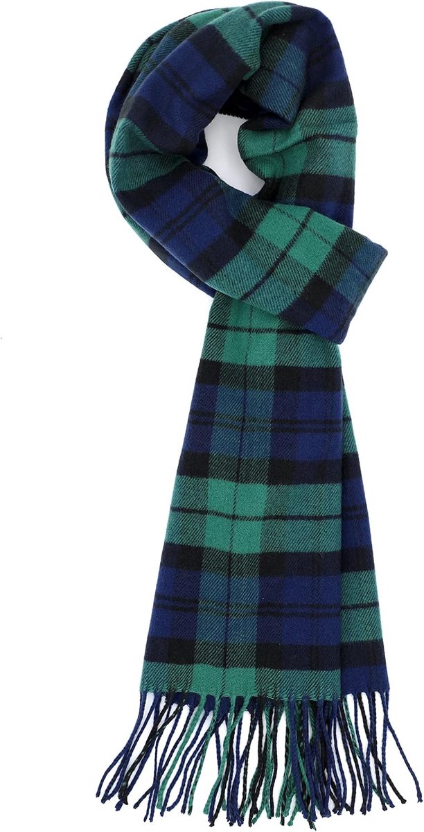 Soft & Warm Tartan Plaid Checked Cashmere Feel Winter Scarf Unisex (Black Watch Tartan)