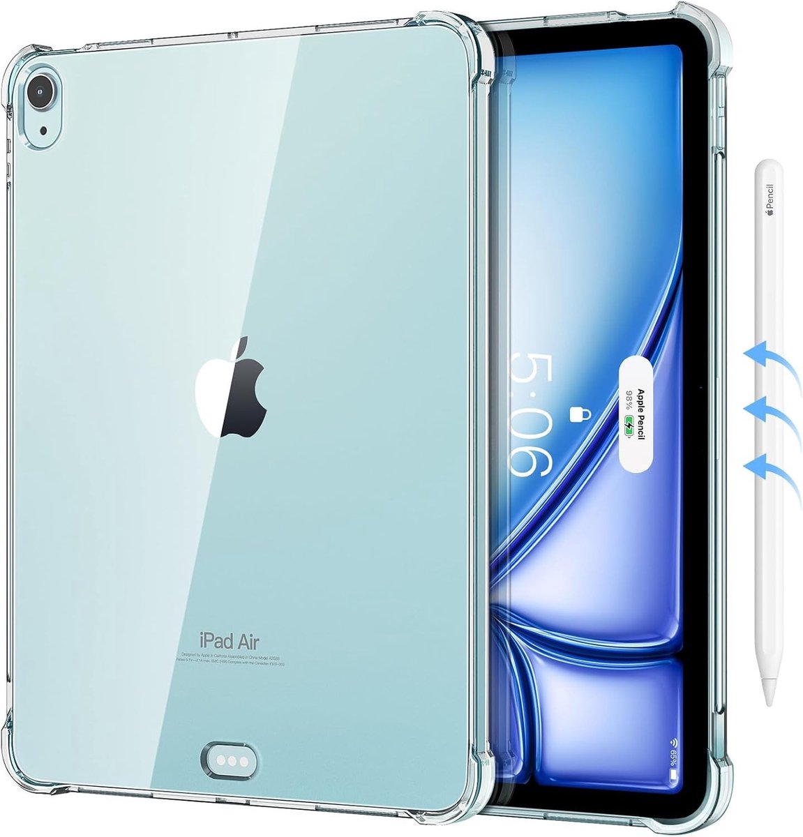Duurzame en Transparante iPad Air 11 Hoes met Versterkte Hoeken, Anti-Kras Bescherming en Zachte TPU Bumper voor iPad Air 4 & 5 10.9 Inch