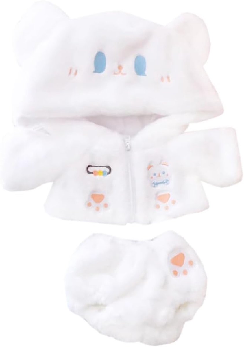 Pluche pop kleding hoodie broek melkbeer outfit pop accessoires Dress Up (40 cm) meerkleurig