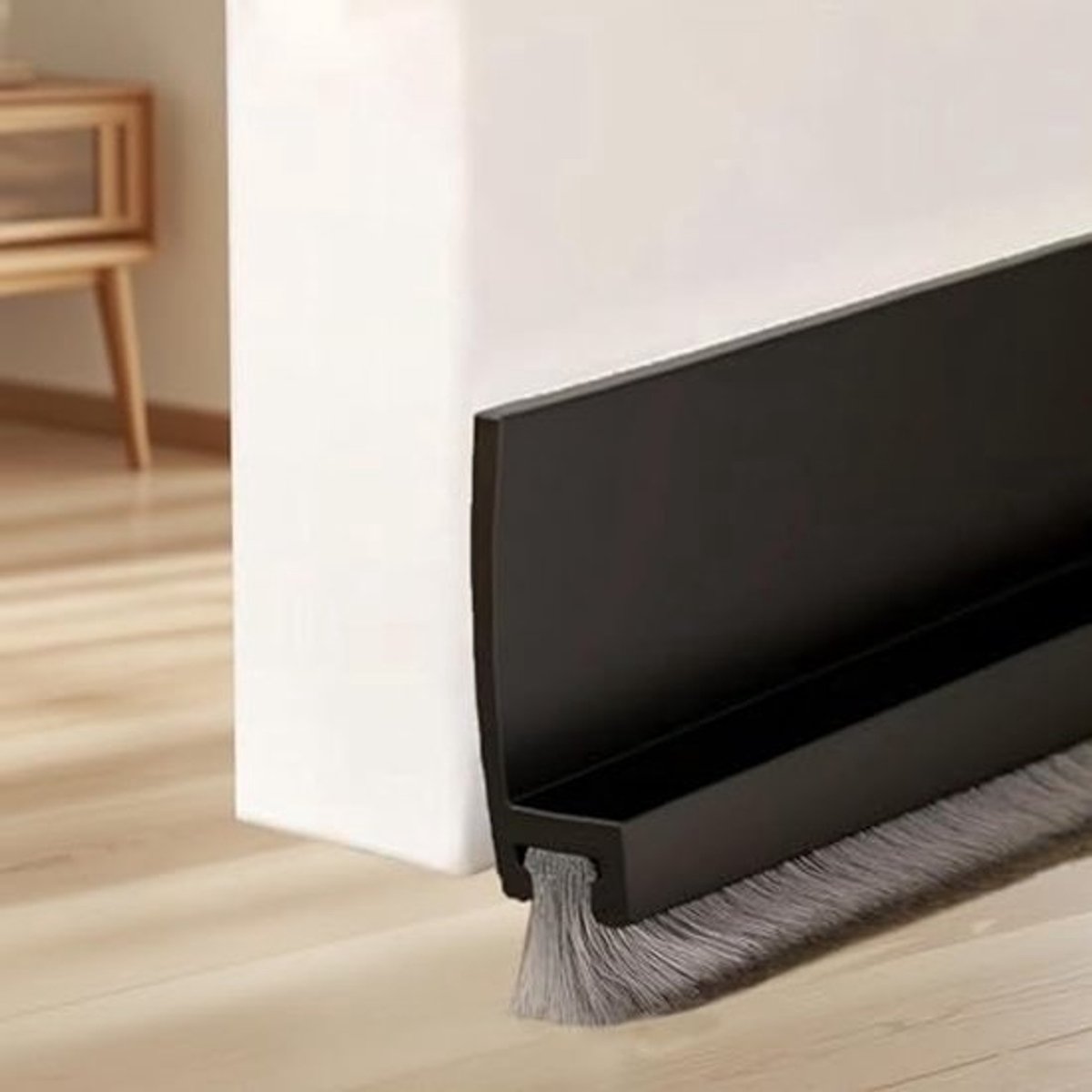 Tochtstopper - voor deuren - Zwart - 100 cm - Borstelafdichting - Vochtbestendige deur
