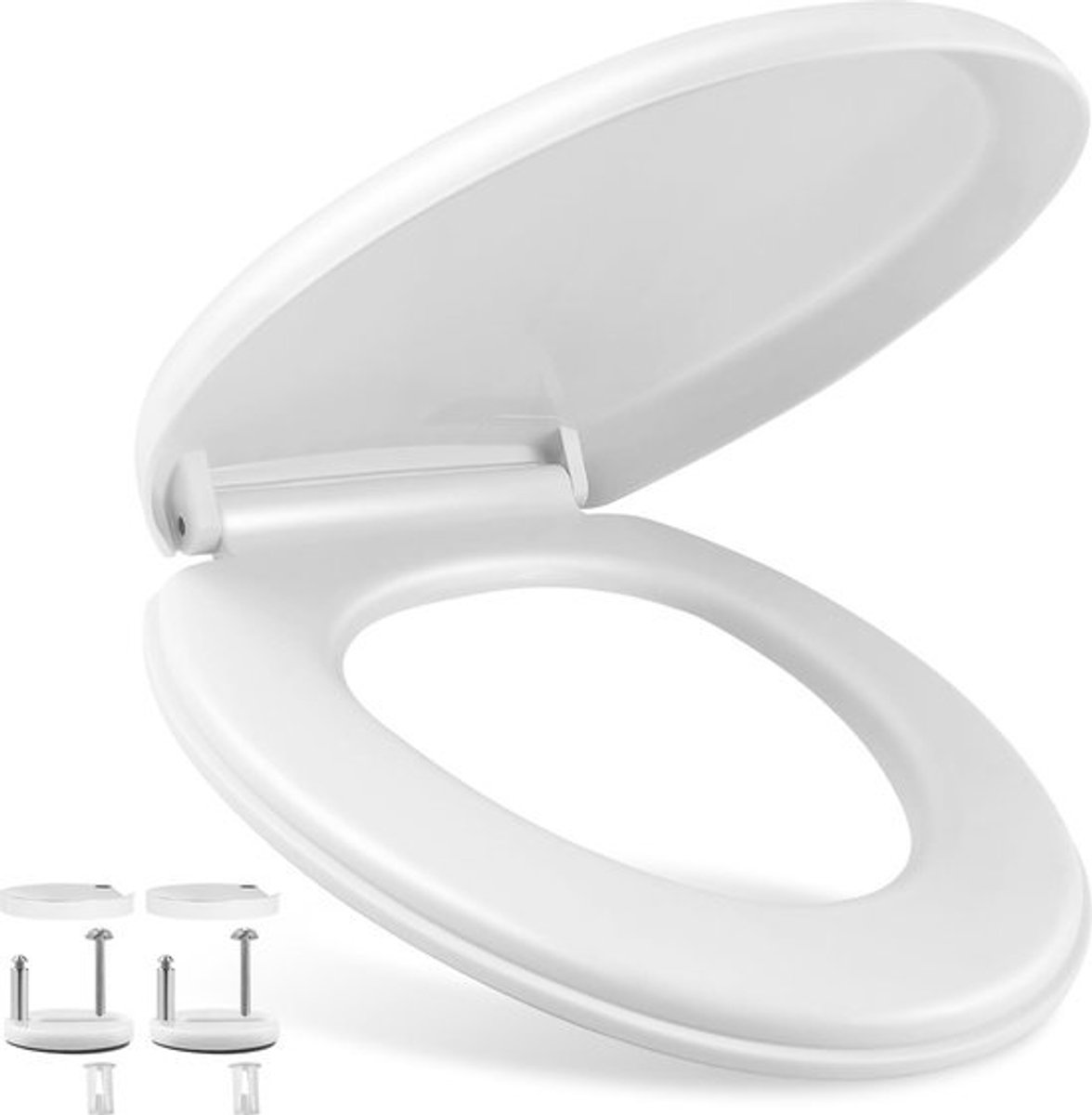 Antibacterieel O-vormig toiletdeksel met softclosemechanisme - geschikt voor tot 250 kg