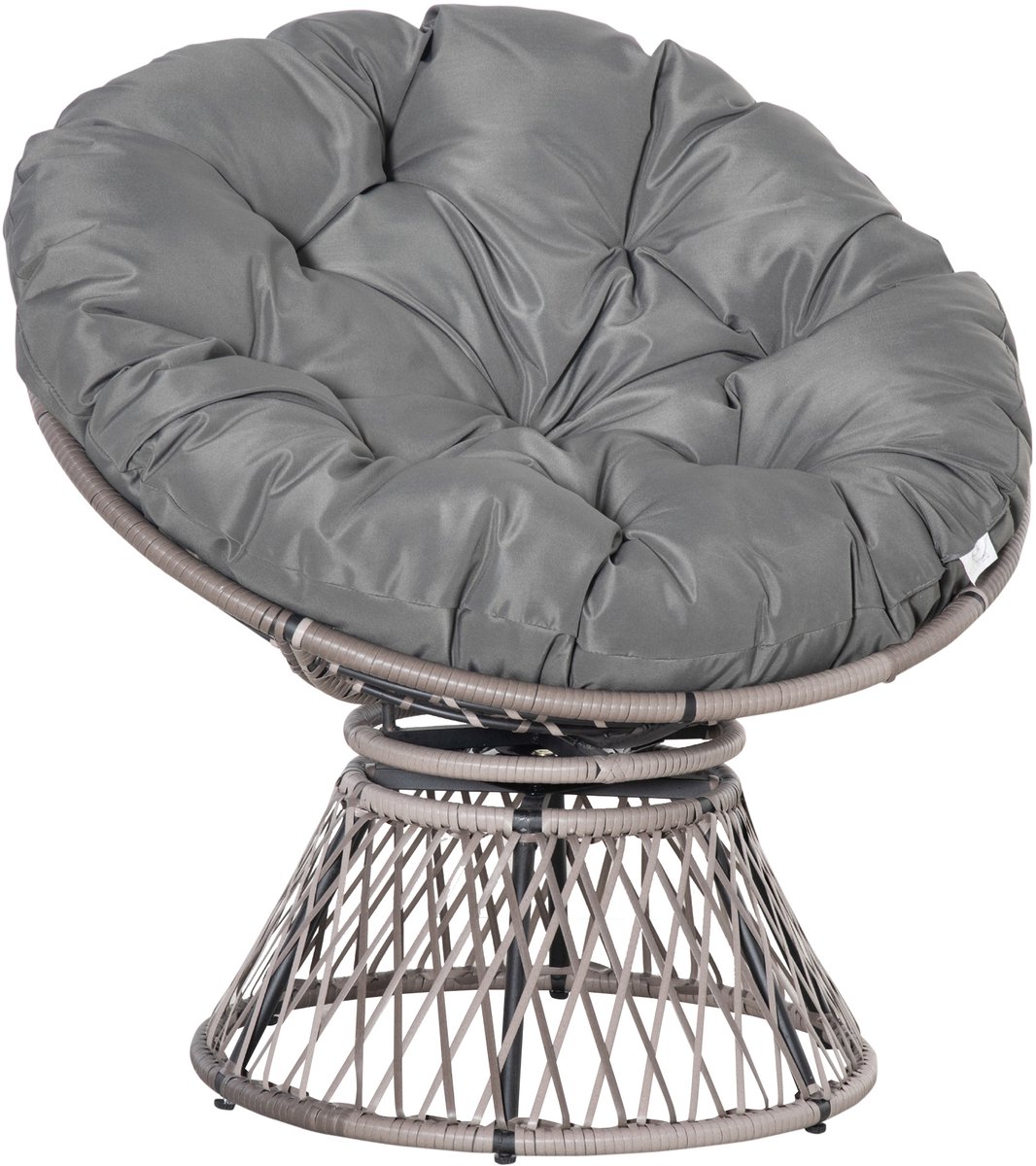 Sunona Papasanstoel - Draaibaar - Met kussen - 87 x 97 x 86 cm - Grijs