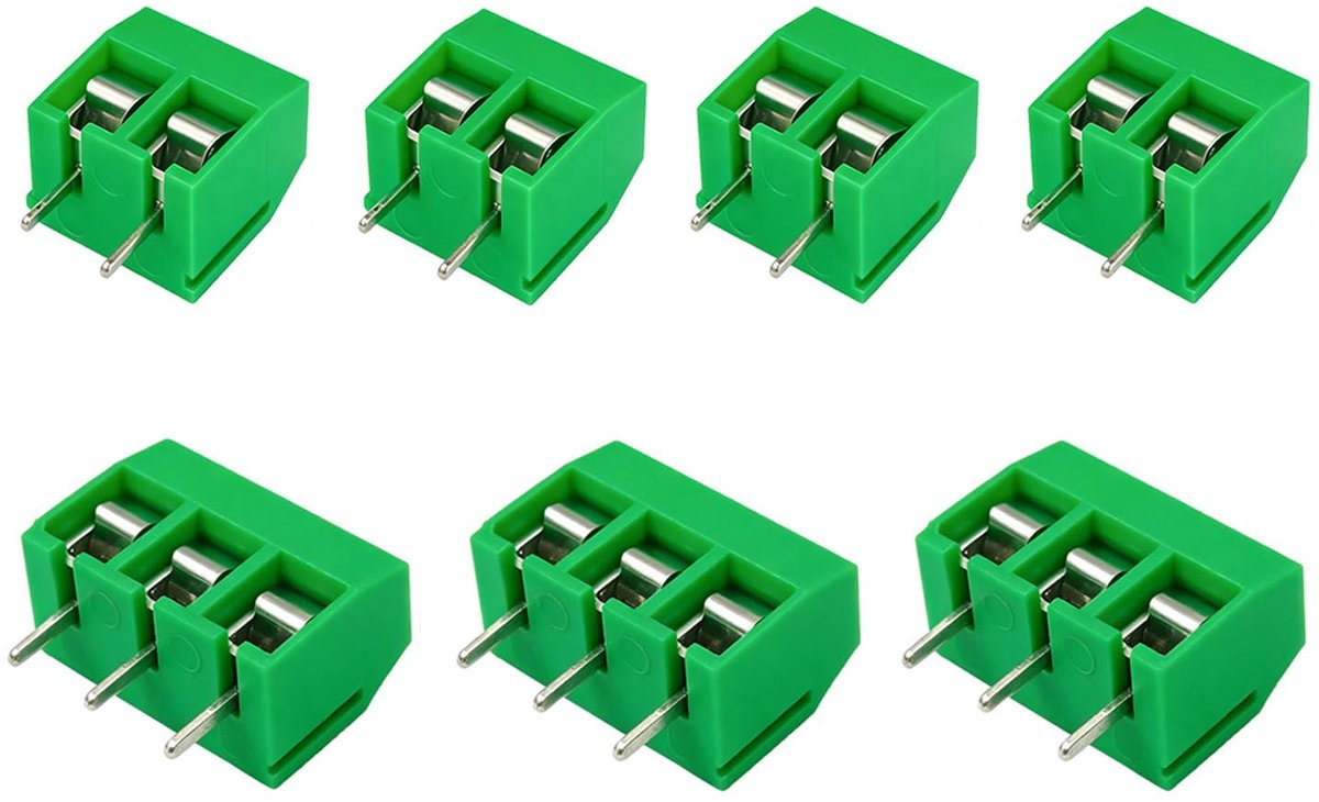 80 stuks groene 2-pins/3-pins PCB Mount schroef klemmenblok set, 5,08 mm pitch printplaten schroefklemblok connectoren - ShopVlot