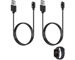 2 stuks USB A smartwatch-oplaadkabel, magnetisch, 2-polige oplader 2,84 cm voor SKG, Letsfit, Cubitt, Yamay, Willful, Fitpolo, Tozo, Wyze, Umidigi, Blackview, 60 cm, accessoires voor Umidigi Uwatch 3S