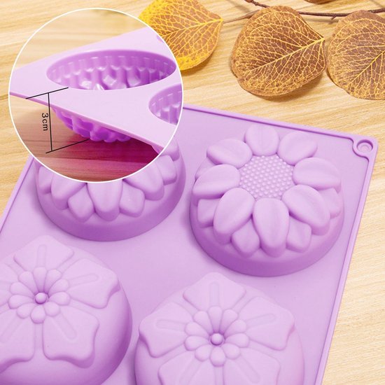 2Pcs Bloemvormen, Siliconenvormen, Diy Bakhulpmiddelen, Kan Chocolade, Desserts, Zeep, Aromatherapie Maken — afbeelding 5