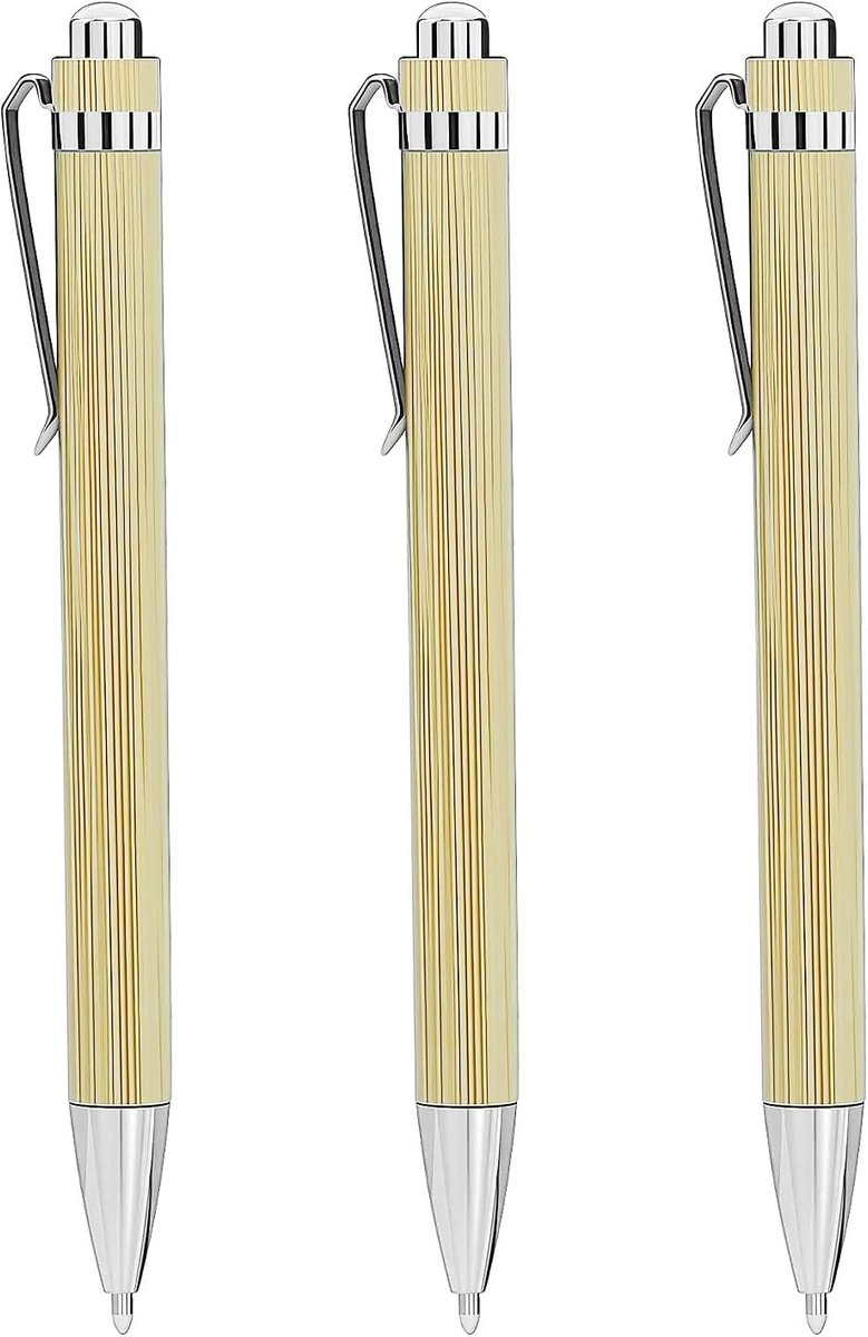 3 stuks bamboe motiverende balpen met pennenzak, inspirerende balpen met gravure, zwarte inkt, motivatie, drukbalpen voor kantoor, bedrijf