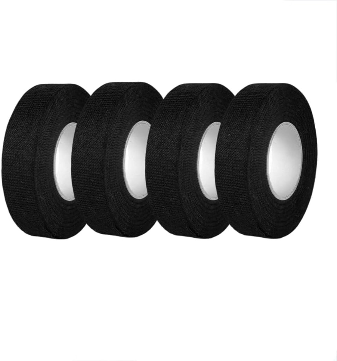 Vingertape & sporttape, zwart, 4 stuks (1,5 cm x 10 m), professionele tape voor klimmen, bouldern en fitness, scheurvaste vingertape voor optimale gewrichtsbescherming en stabiliteit tijdens de