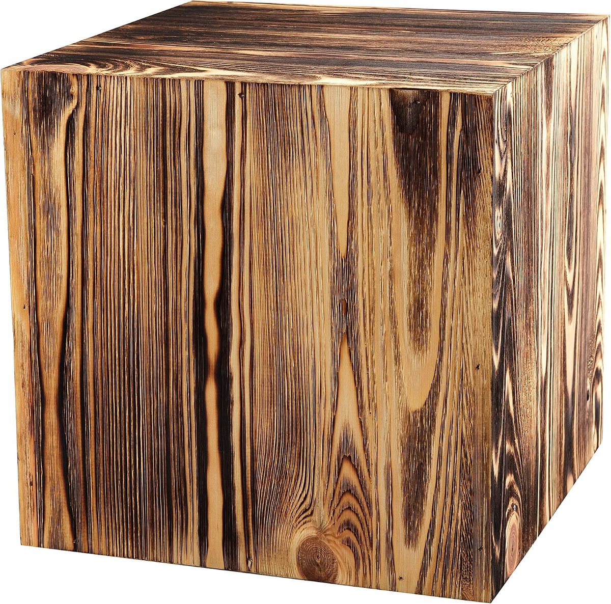 Standaard, Houten blok, Boomstamdecoratie, Vloerlantaarnzuil, Houten plantenstandaard, Decoratieve zuil, Stevig en duurzaam, Geoliede grenen, 30x30x30 cm