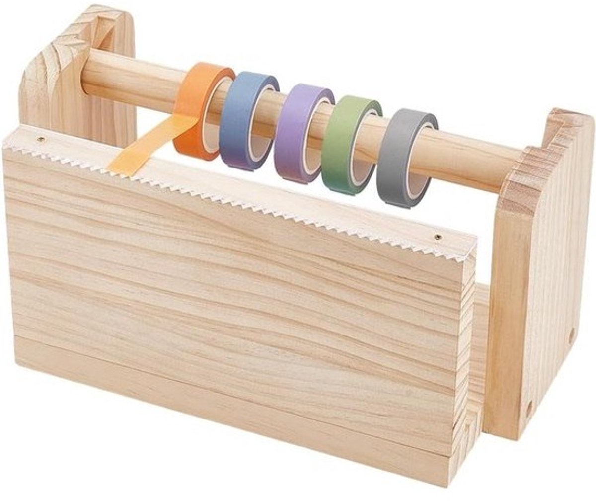 Allecta - Houten tapedispenser voor ambachtelijke tape - Multi-roll-tapesnijder voor geschenkverpakking, kantoor en school