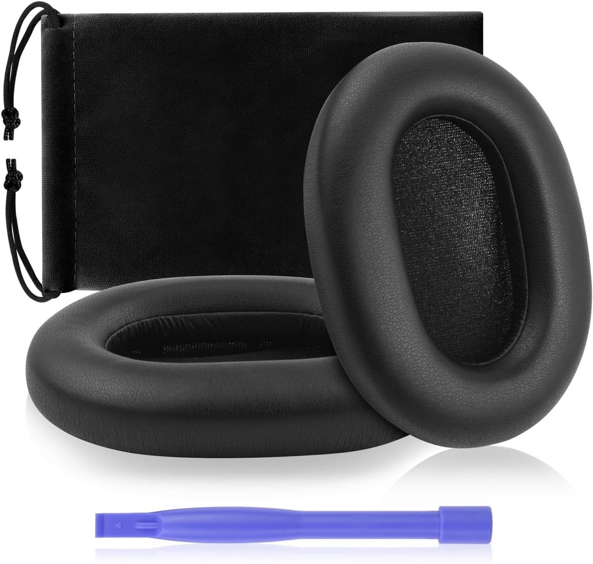 Oorkussens voor Sony WH-1000XM5 (WH1000XM5) ruisonderdrukkende hoofdtelefoon, oorkussens kussens met geluidsisolatie geheugenschuim (zwart)