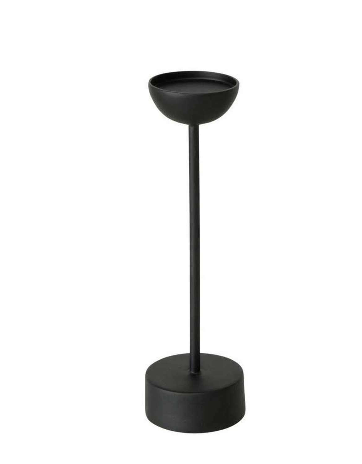 Boltze metalen kandelaar Vimo voor één kaars - zwart, 30,5 cm