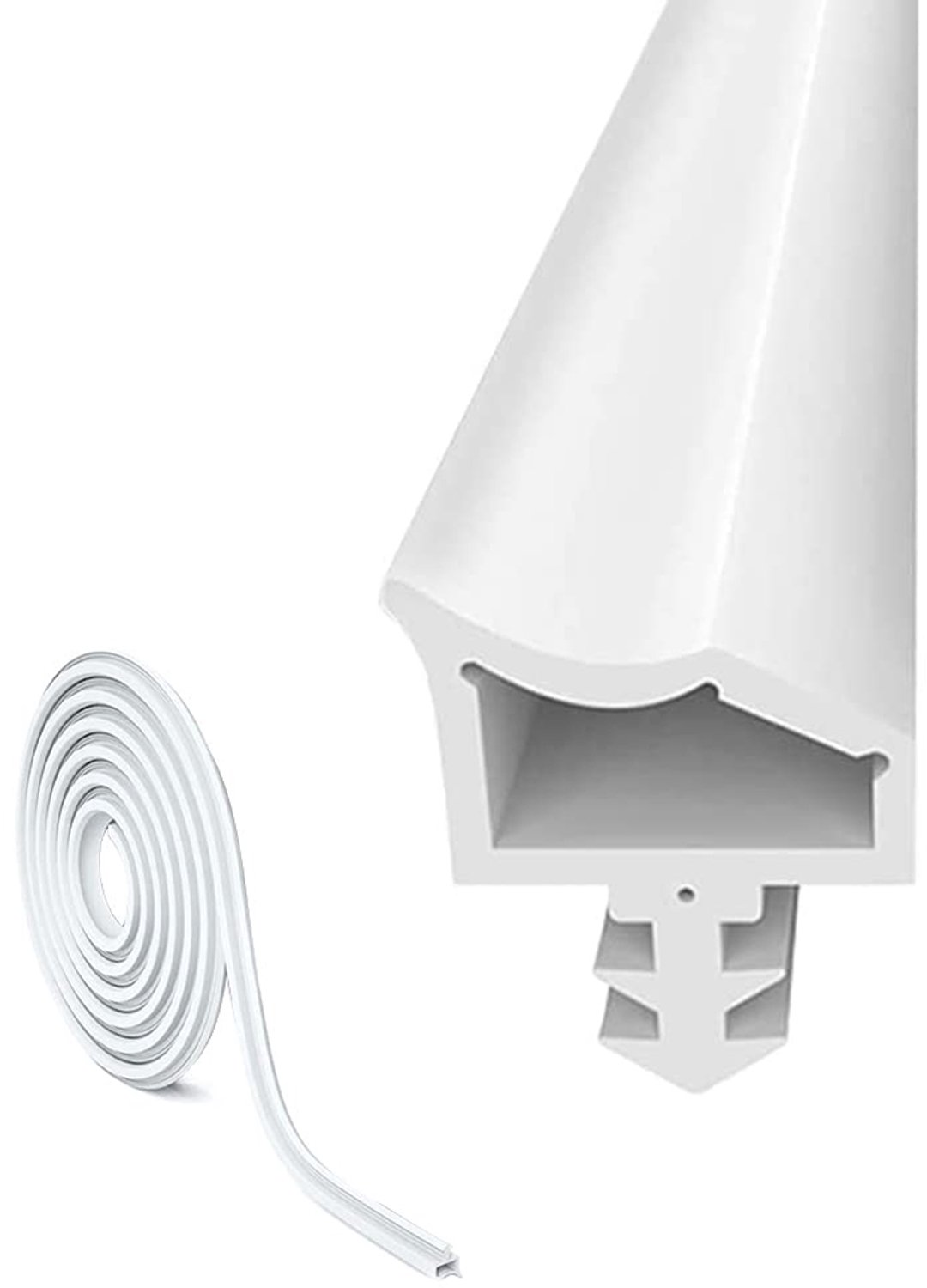 Binnendeurafdichtingsstrip – Rubberen winddichte strip – Rubberen afdichtingsstrip – Rubberen strip voor deurkozijn – Deurafdichting – TPE-materiaal – 15 meter – Wit