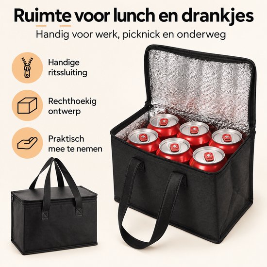 Compacte en duurzame koeltas - 28*14*17cm - Lunchtas - Picknicktas - Ideaal voor outdooractiviteiten — afbeelding 4