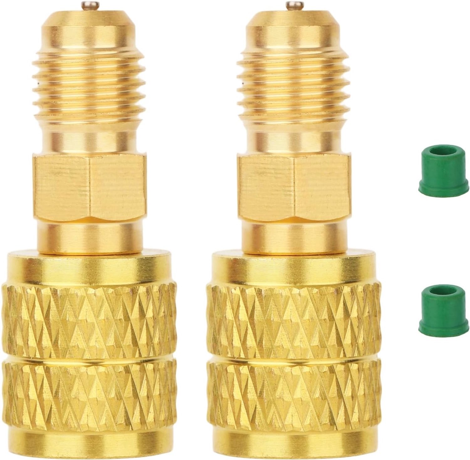 Koelmiddel adapter 1/4" - 2st R32 R454B messing - omgekeerde draad - essentieel voor airconditioning - ServiceTopper