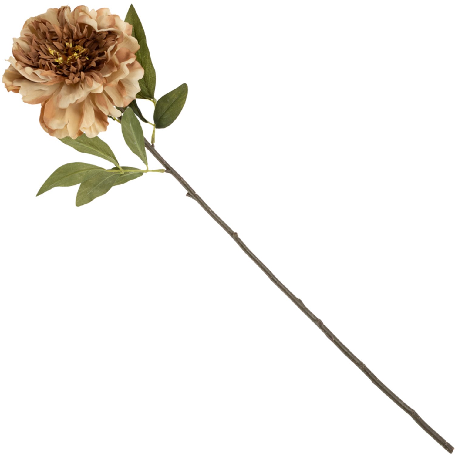 Kunstbloem pioen 72cm taupe