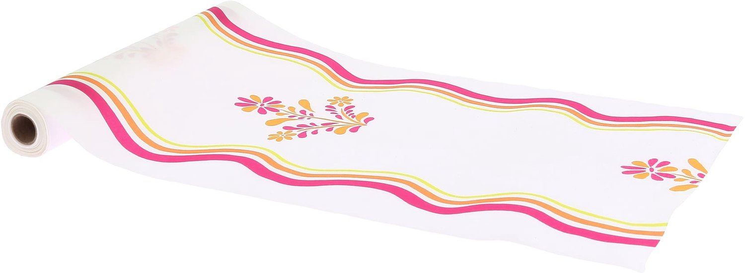 ARTYFETES - Stoffen tafelloper Pink Limonade 28 cm x 5 m