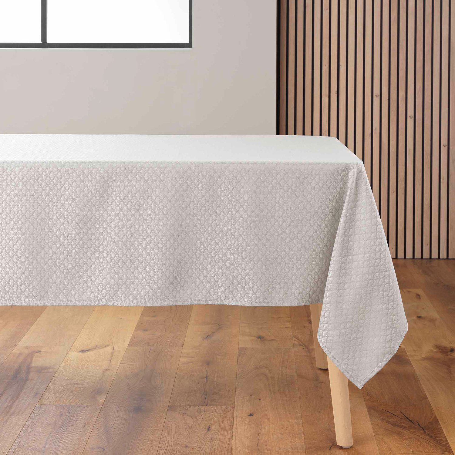 Douceur d'intérieur - Tafelkleed met een fijn patroon, ARTEA, 140 x 240 cm - beige
