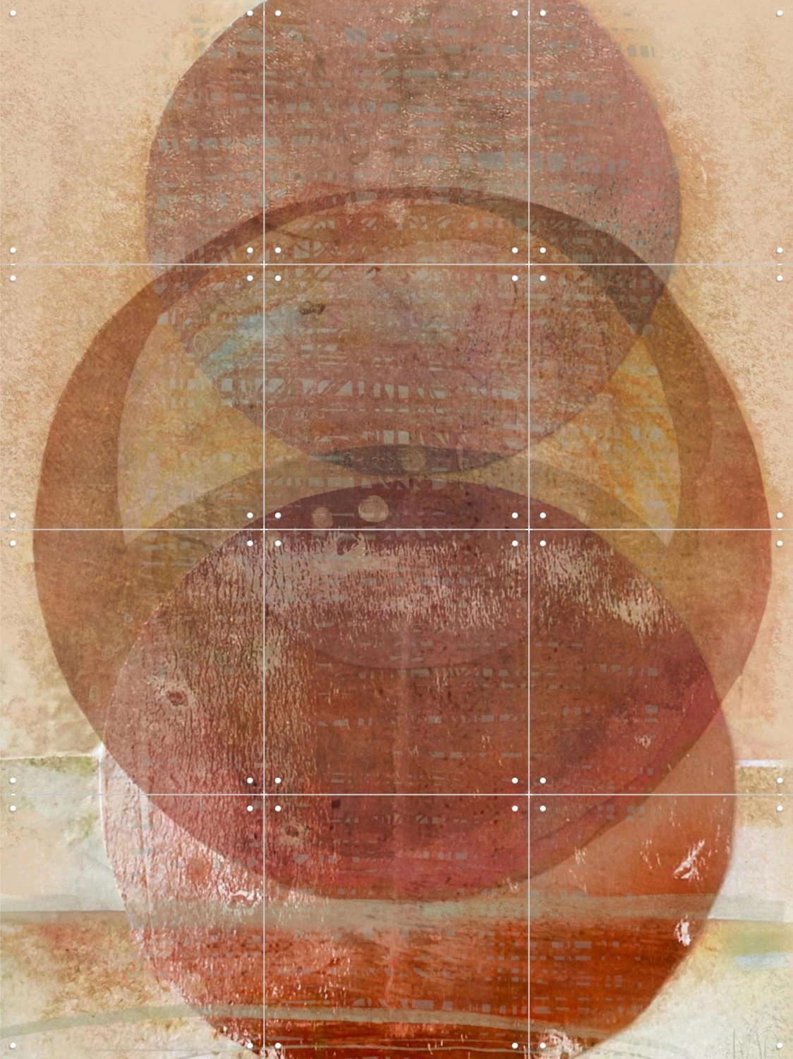 IXXI Inner Circle, RAR Kramer - 60 x 80 cm - Grote wanddecoratie en posters - Abstract, Gang, Eetkamer, Studeerkamer, Woonkamer Bruin