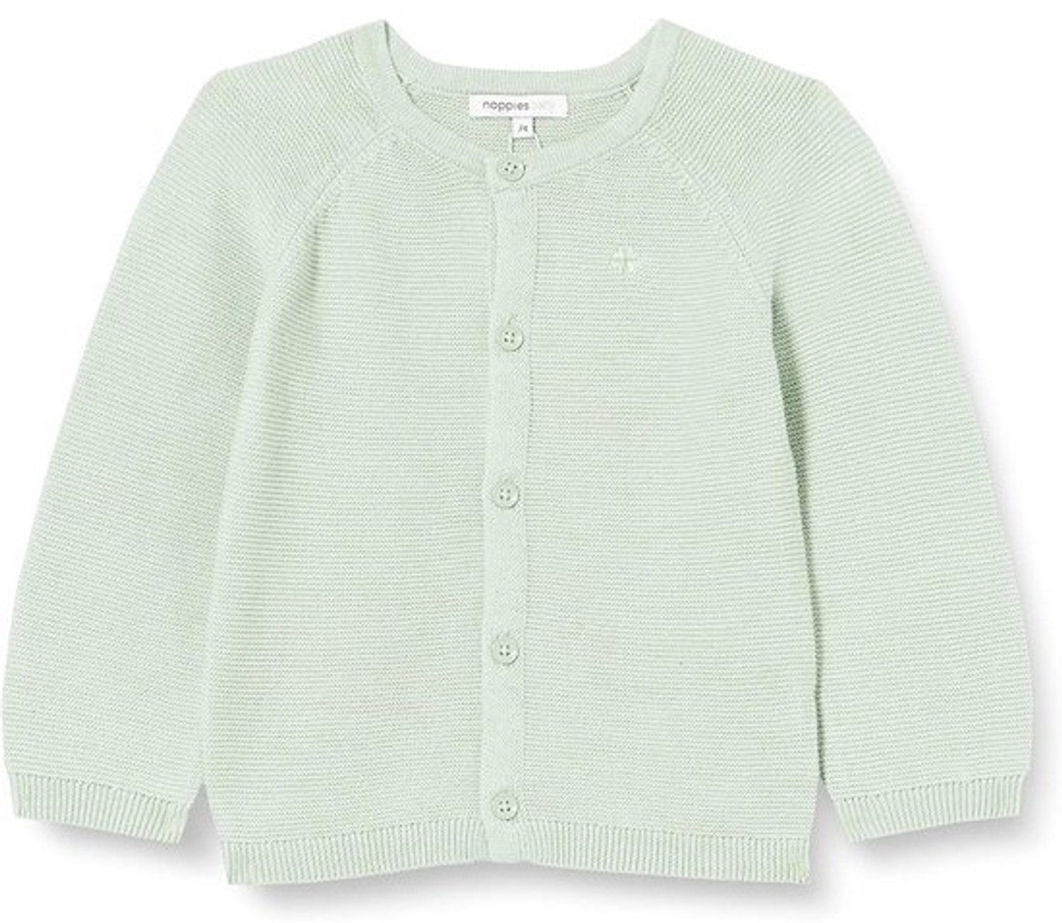 Zacht gebreid uniseks babyvest met knopen en ronde hals