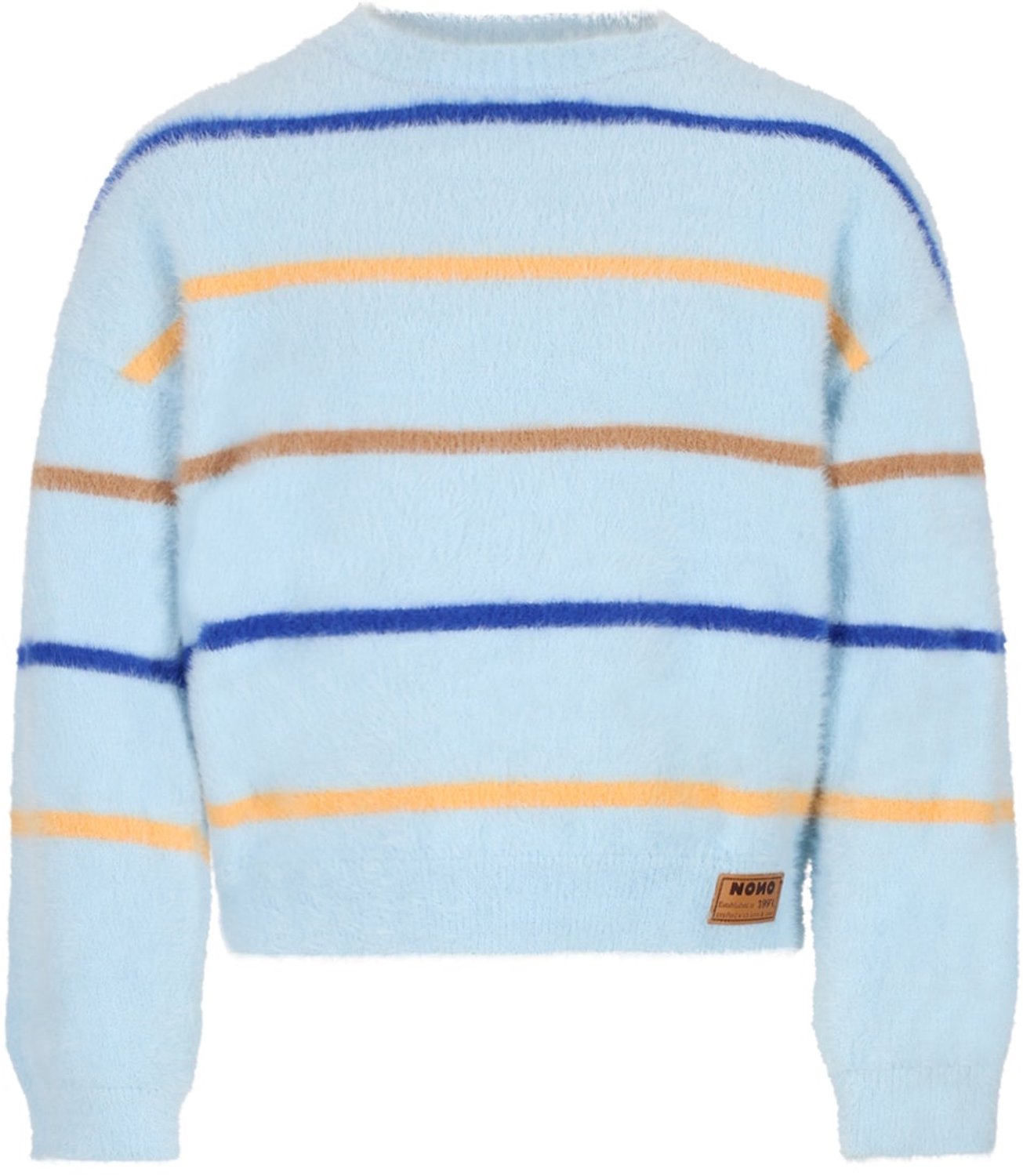 Nono Keson Fluffy Soft Knitted Striped Sweater Truien & Vesten Meisjes - Sweater - Hoodie - Vest- Multi - Maat 110/116