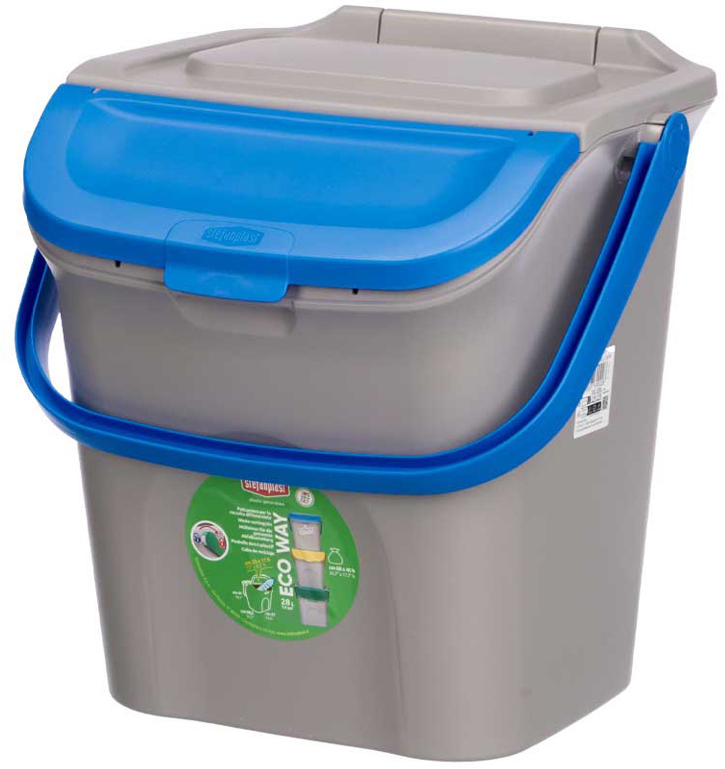 StefanPlast - Prullenbak - Afvalscheidingscontainer, 28 l - blauw