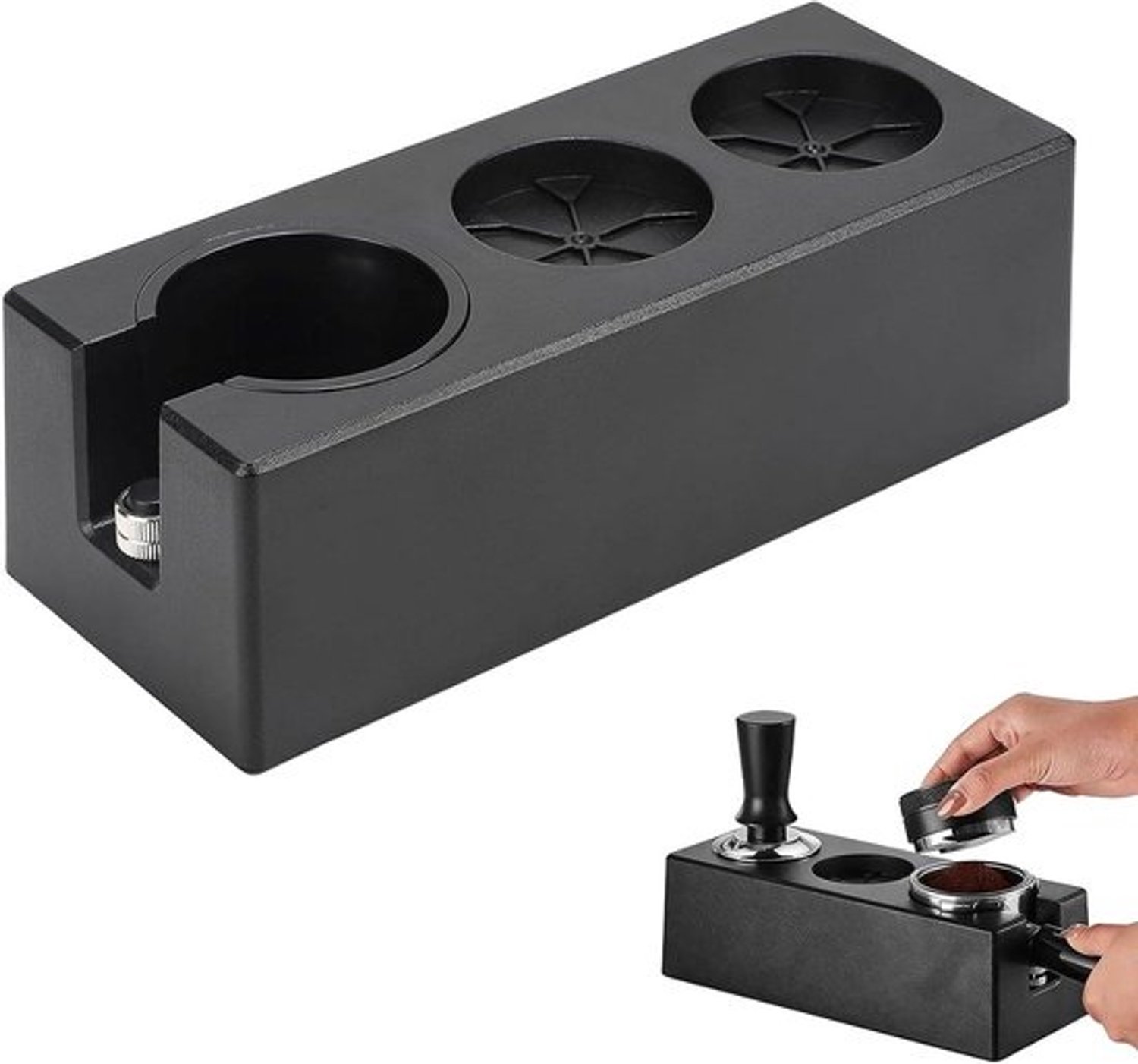 Tamperstation voor koffie - Espresso tampingstation - Espresso bereiden - In hoogte verstelbaar - 51-58 mm - Zwart