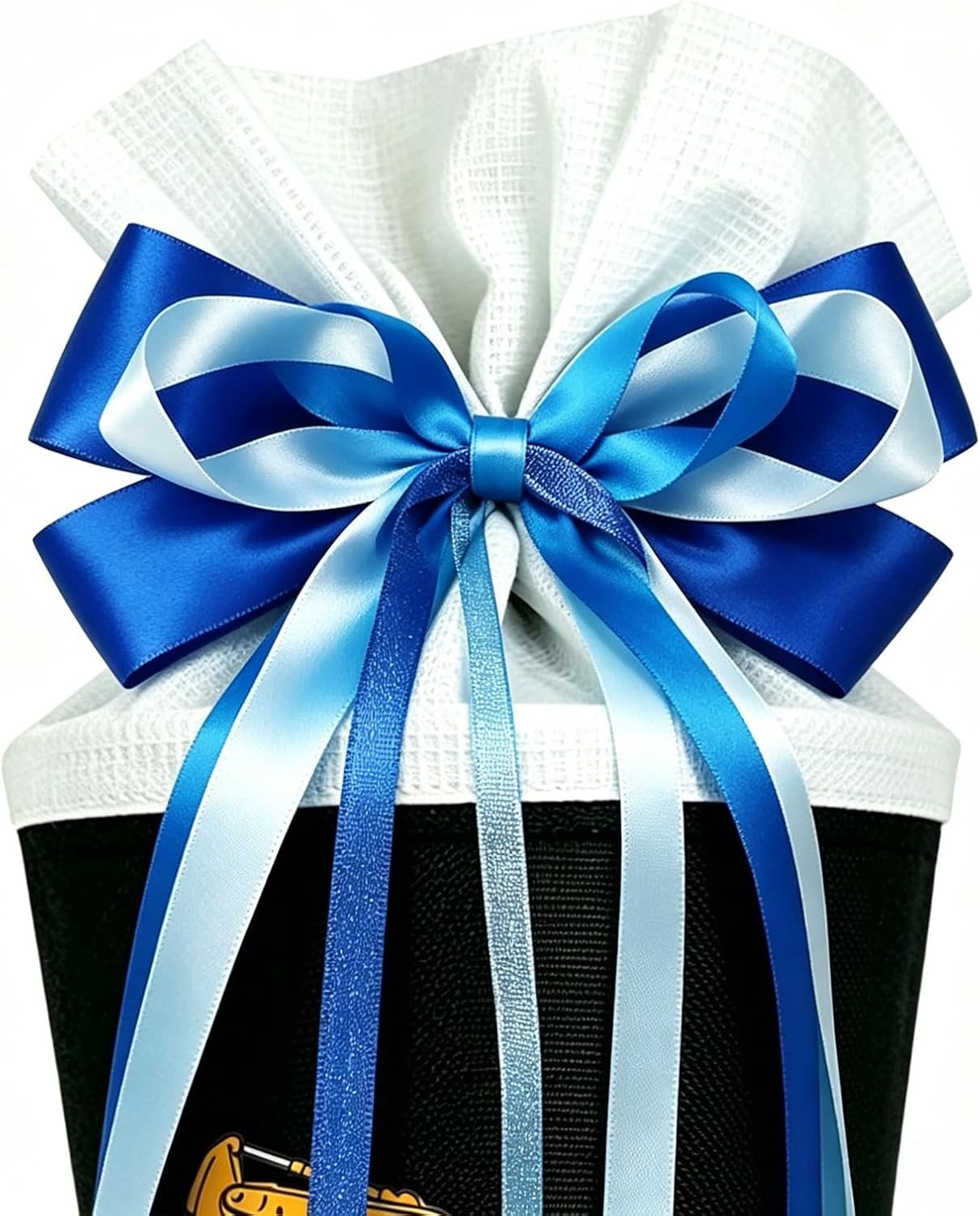 Snoepzakstrik 60x20 cm - blauw - handgemaakt - perfecte decoratie voor schoolzakken - m-winkel