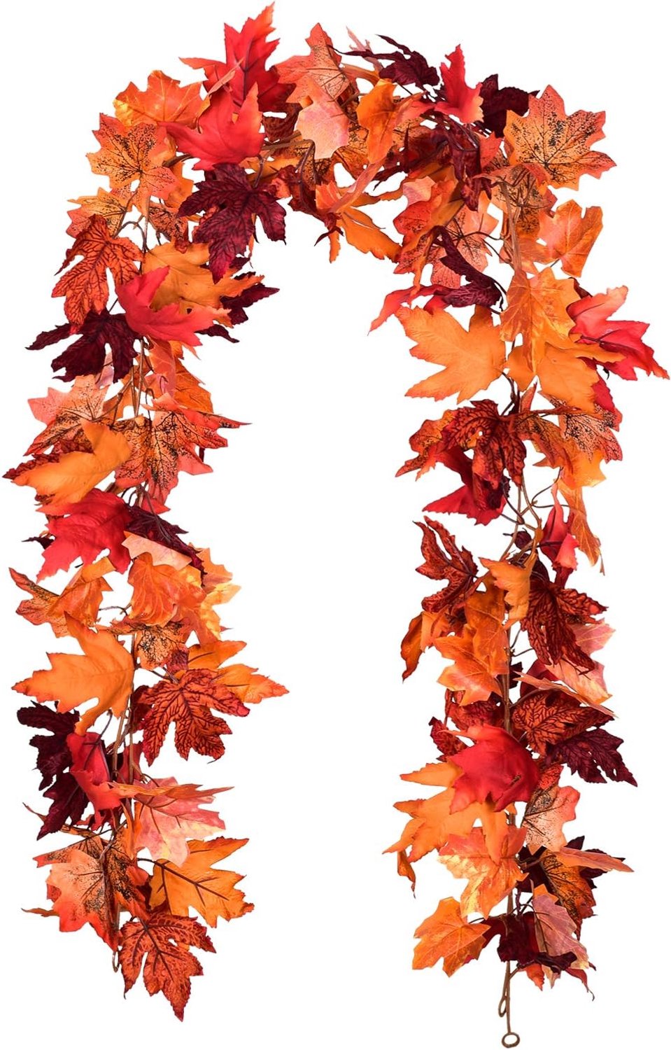 Kunstmatige esdoornslinger set van 2 - herfstbladeren decoratie - voor binnen en buiten - sfeervolle feestdecoratie - Vemera