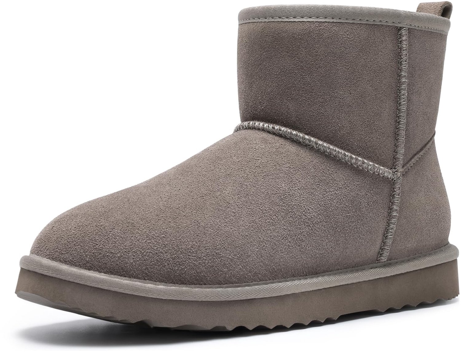Olanly Dames Snowboots suède Boots Warme winterschoenen dames Antislip Dunne zool Verdikte voering van imitatiewol – 40 Geschikt voor voetlengte van 24.77cm Grijs