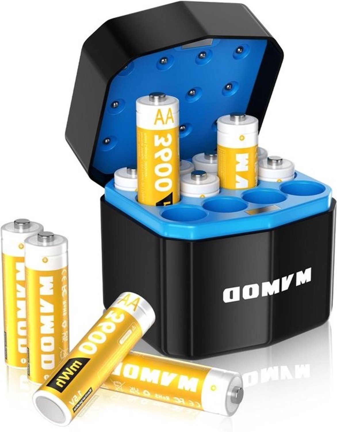 Oplaadbare AA-batterijen - Lithiumbatterijen - Apparaten van stroom voorzien - Constante spanning van 1.5V - 12 stuks - Geel