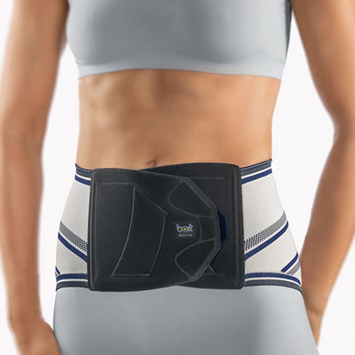 BORT Stabilo Basic Lady Rugbandage met Pelotte – Onderrug – Getailleerd Damesmodel – Zilver – Maat 1