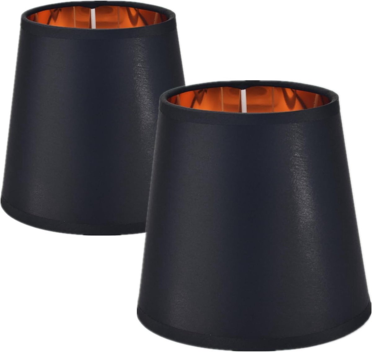 Lampenkap - Zwart - 15 x 14 cm - Linnen Stoffen Lampenkap met E14-fitting - Voor Tafellamp en Wandlamp
