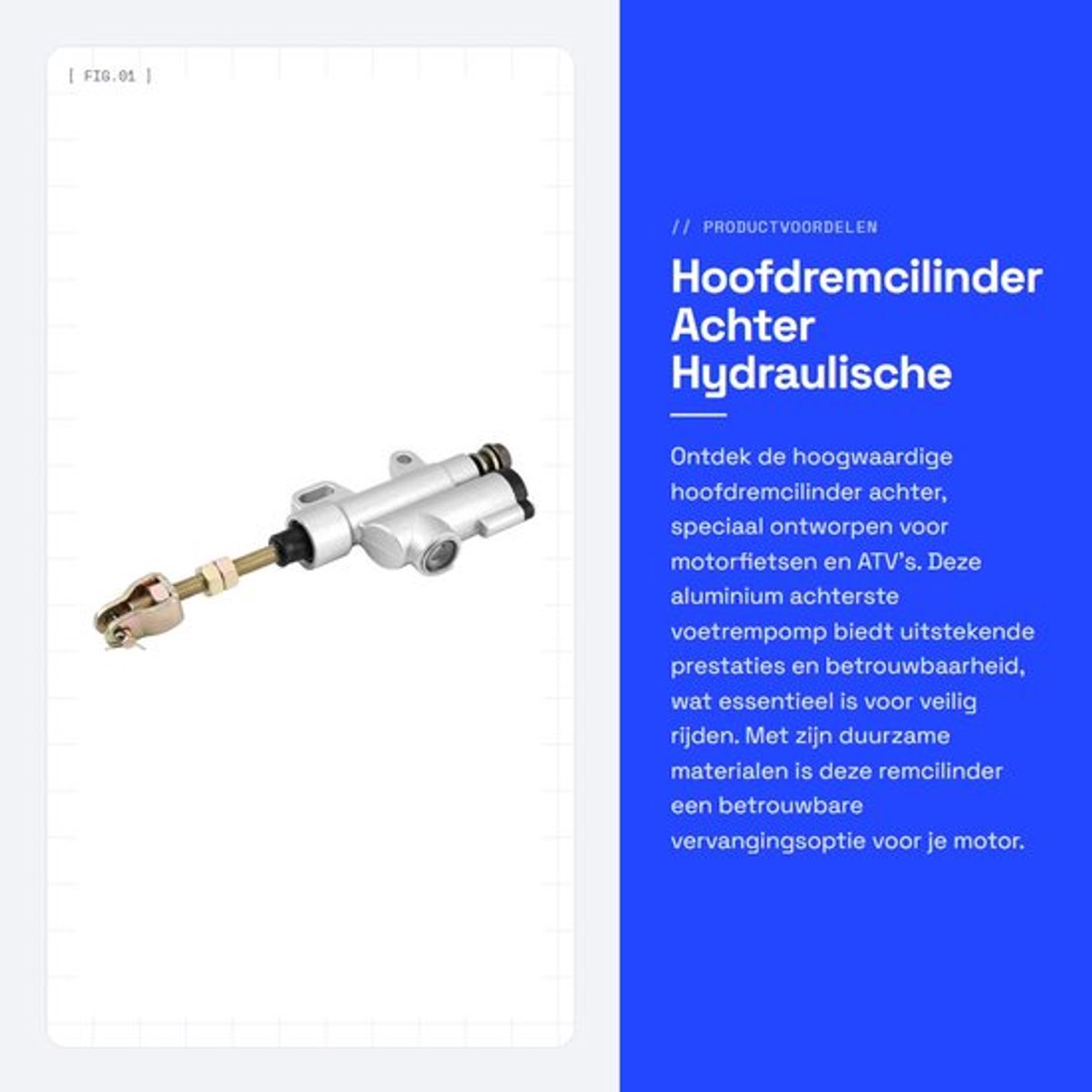 Dailygoods- Hoofdremcilinder Hoogwaardige Kwaliteit - Aluminium Achterrempomp