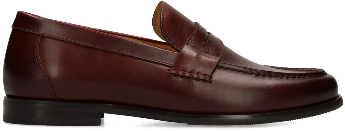Manfield - Heren - Rode leren loafers - Maat 41