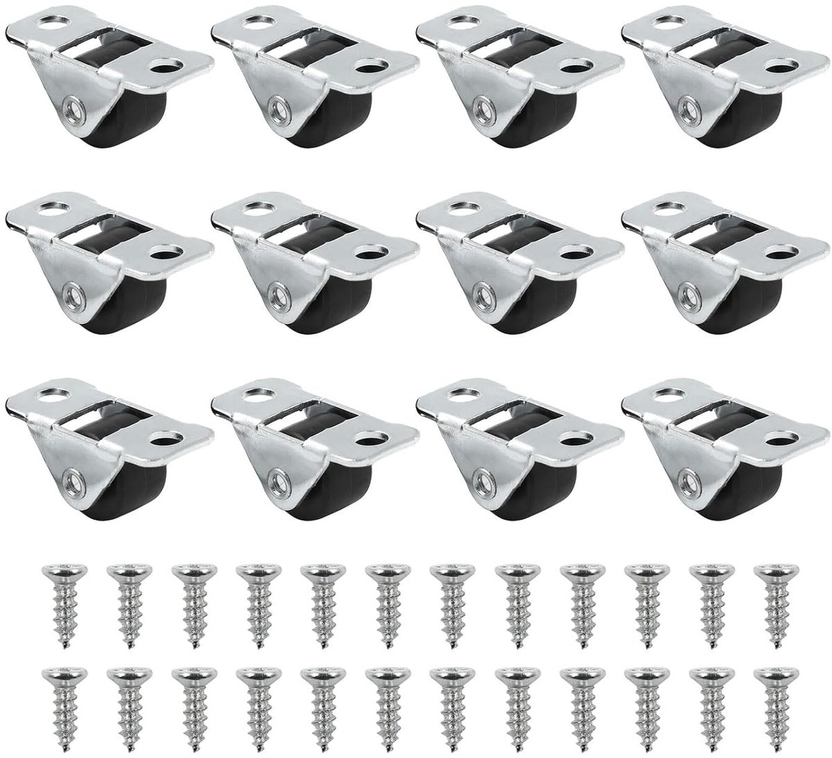 12 Stuks Meubelwielen 1.2 cm, Kleine Rubber Wielen, Stil en Duurzaam voor Meubels en Gereedschapskisten