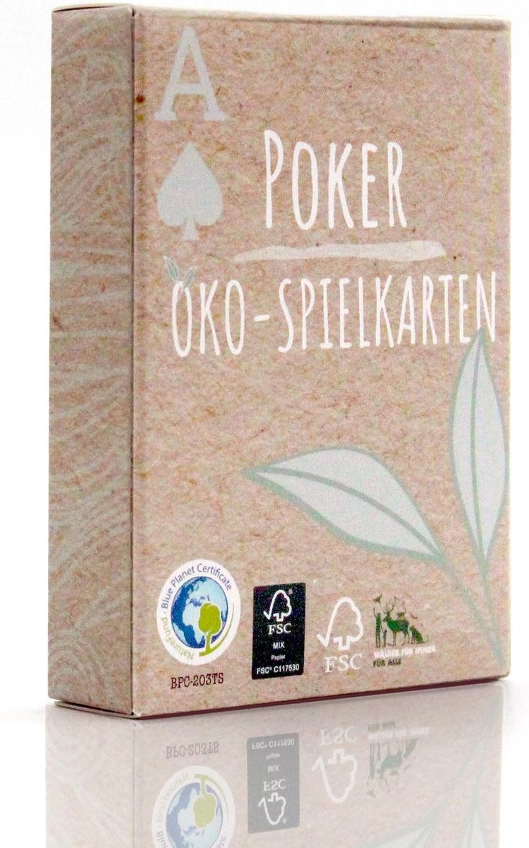Eco Poker Kaartspel - Kaarten in vouwdoos - 1x - Duurzaam Karton - Voor Poker en Spelletjes