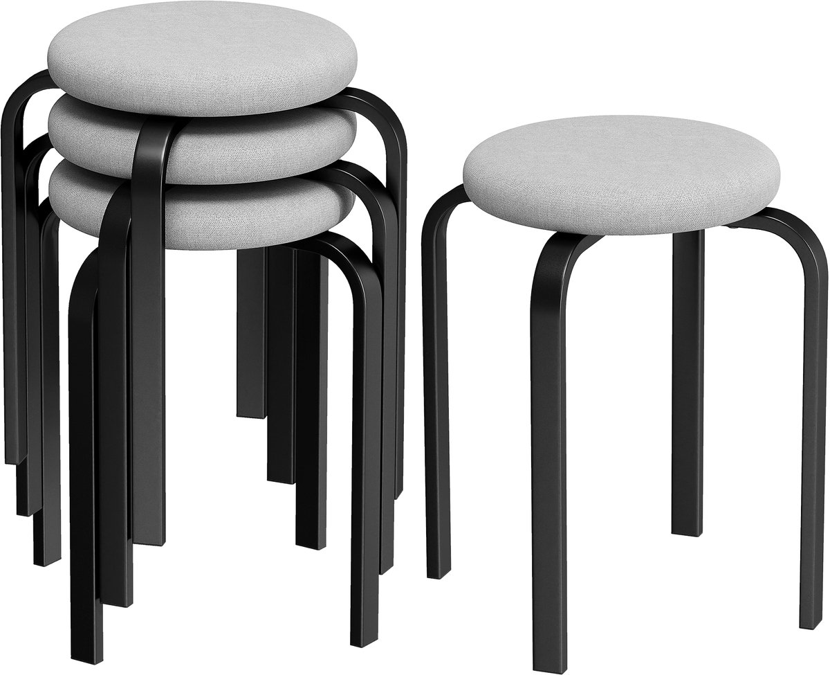 HOMCOM Kruk-Polyester, Staal-40L x 40B x 45H cm-Grijs