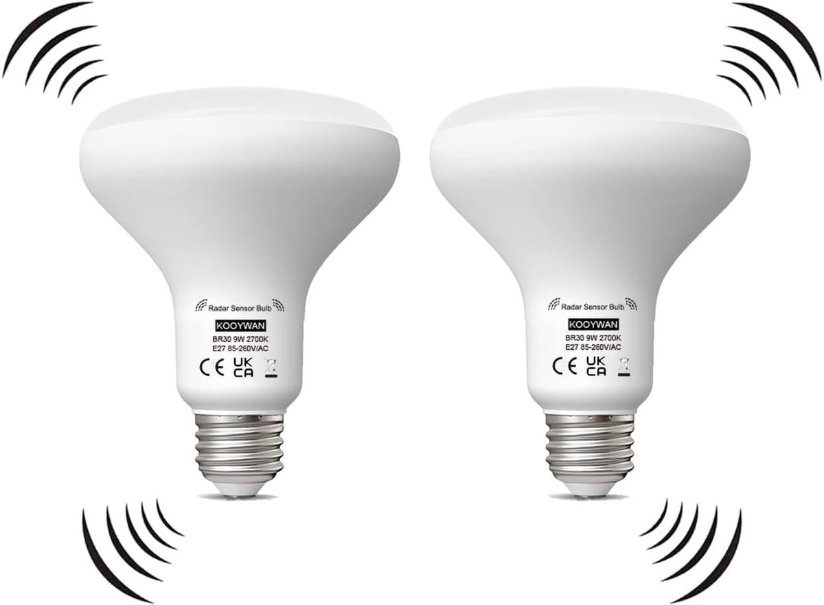 LED-lamp met Bewegingsmelder - Sensor BR30 - 9W - Warm Wit - Voor Binnengebruik