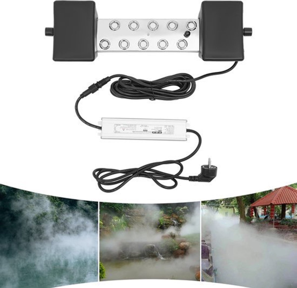 Ultrasone Mistmaker 10 Koppen - 350 W Vermogen - 304 Roestvrij Staal - Voor Binnen En Buiten - Mistgenerator