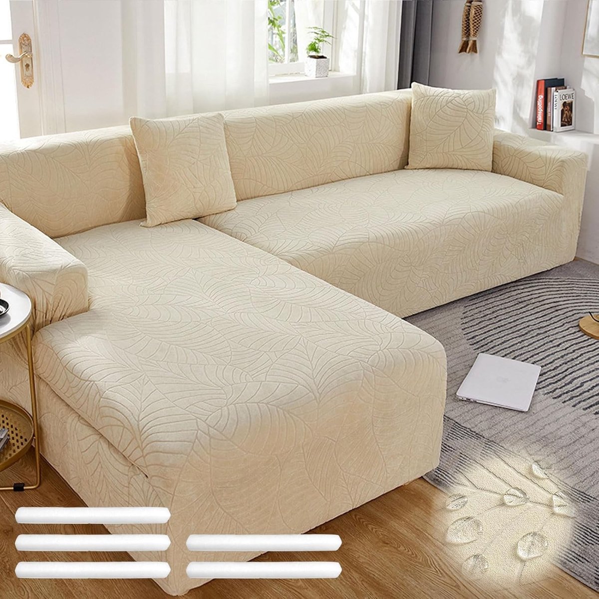 Verstelbare Stretch Sofa Cover voor L- en U-vormige Banken, Modern Design en Bescherming