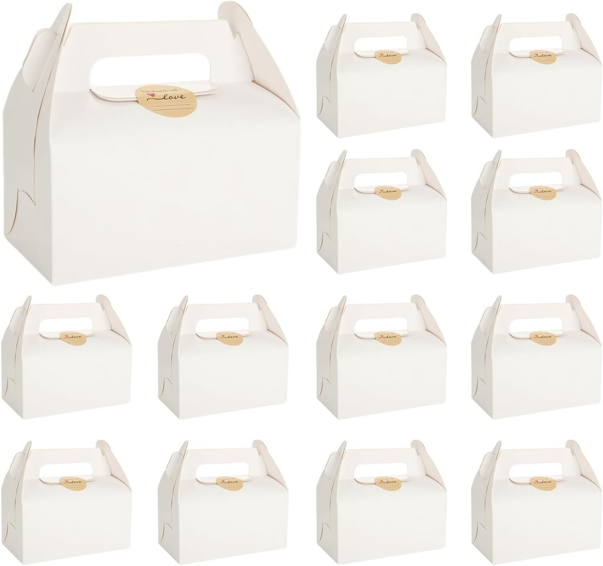 Set van 50 Witte Cadeau Dozen van Karton, 16 x 9 x 8,5 cm, Ideaal voor Taarten, Bruiloften en Feestjes