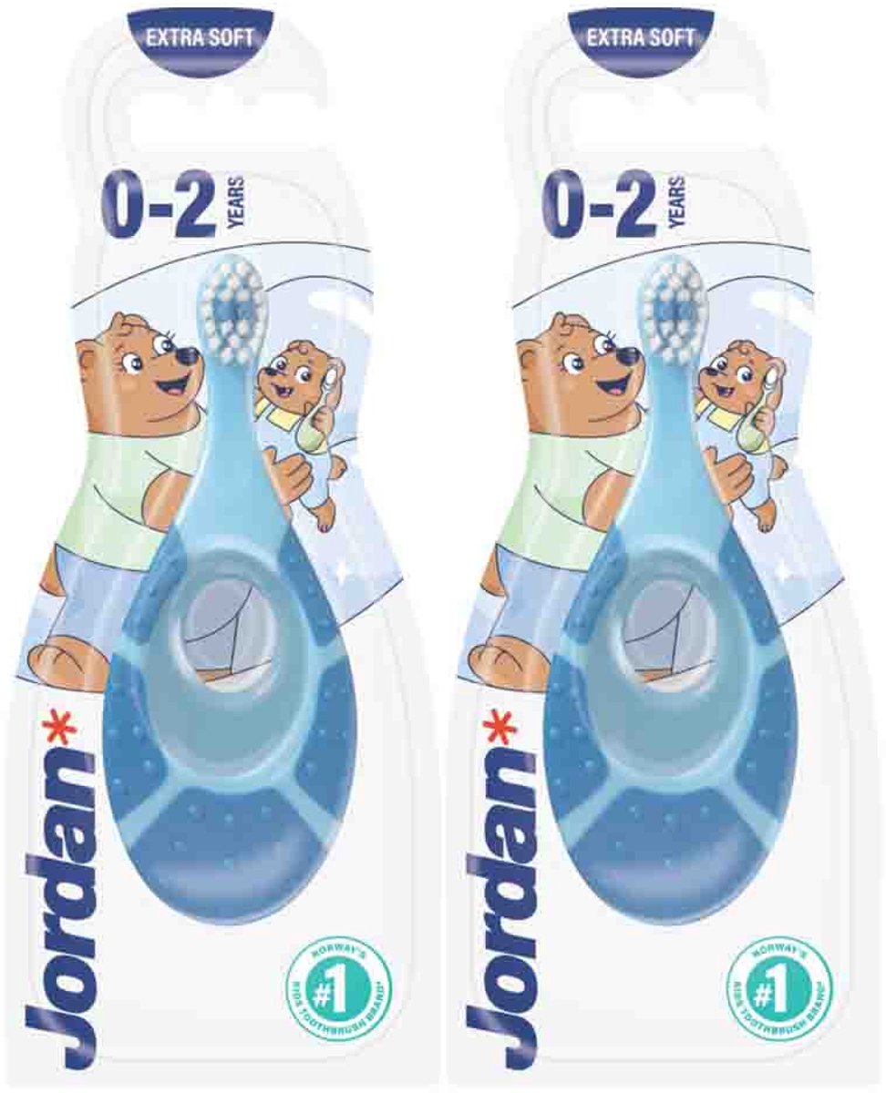 Jordan - Tandenborstel Step 1 (0-2 jaar) - 2 x 1 stuk - Voordeelverpakking