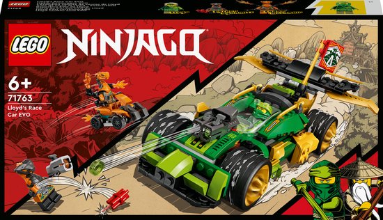 LEGO® NINJAGO® Lloyd's racewagen EVO 71763 bouwset met een ninja-auto, NINJAGO Lloyd en slangenfiguren; creatief speelgoed voor kinderen vanaf 6 jaar (279 onderdelen)