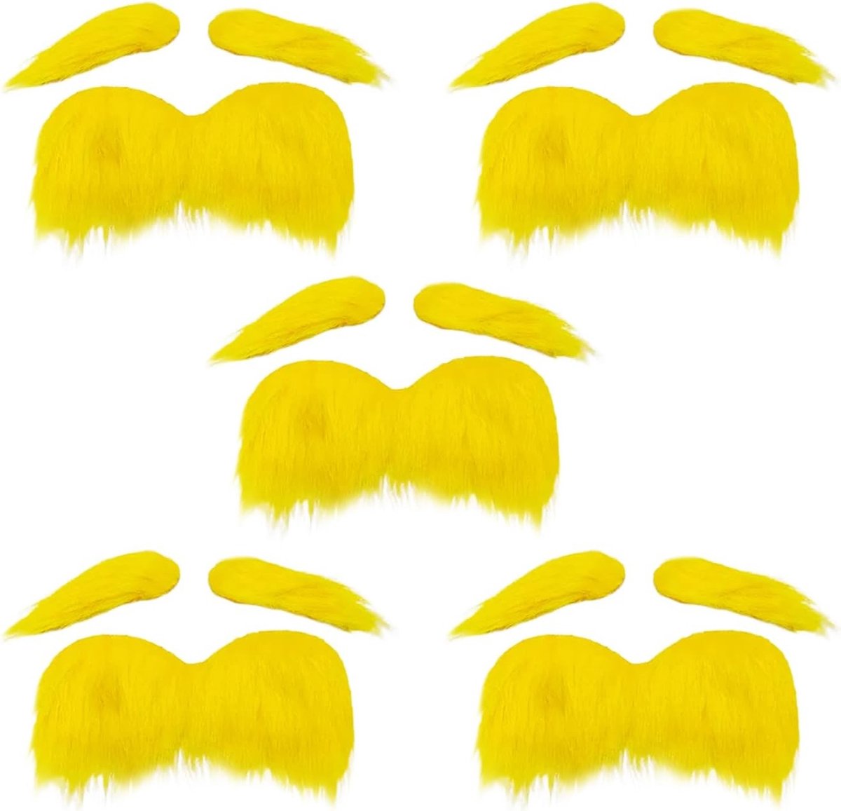 Grappige Gele Baard en Wenkbrauw Sets voor Cosplay, Feestaccessoires en Kerstdecoratie, Handwasbaar en Lichtgewicht